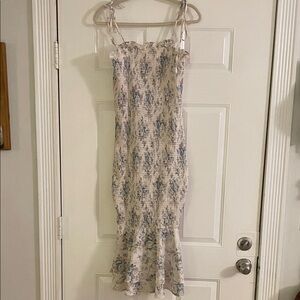 Grace Karin Blue Floral Midi Dress